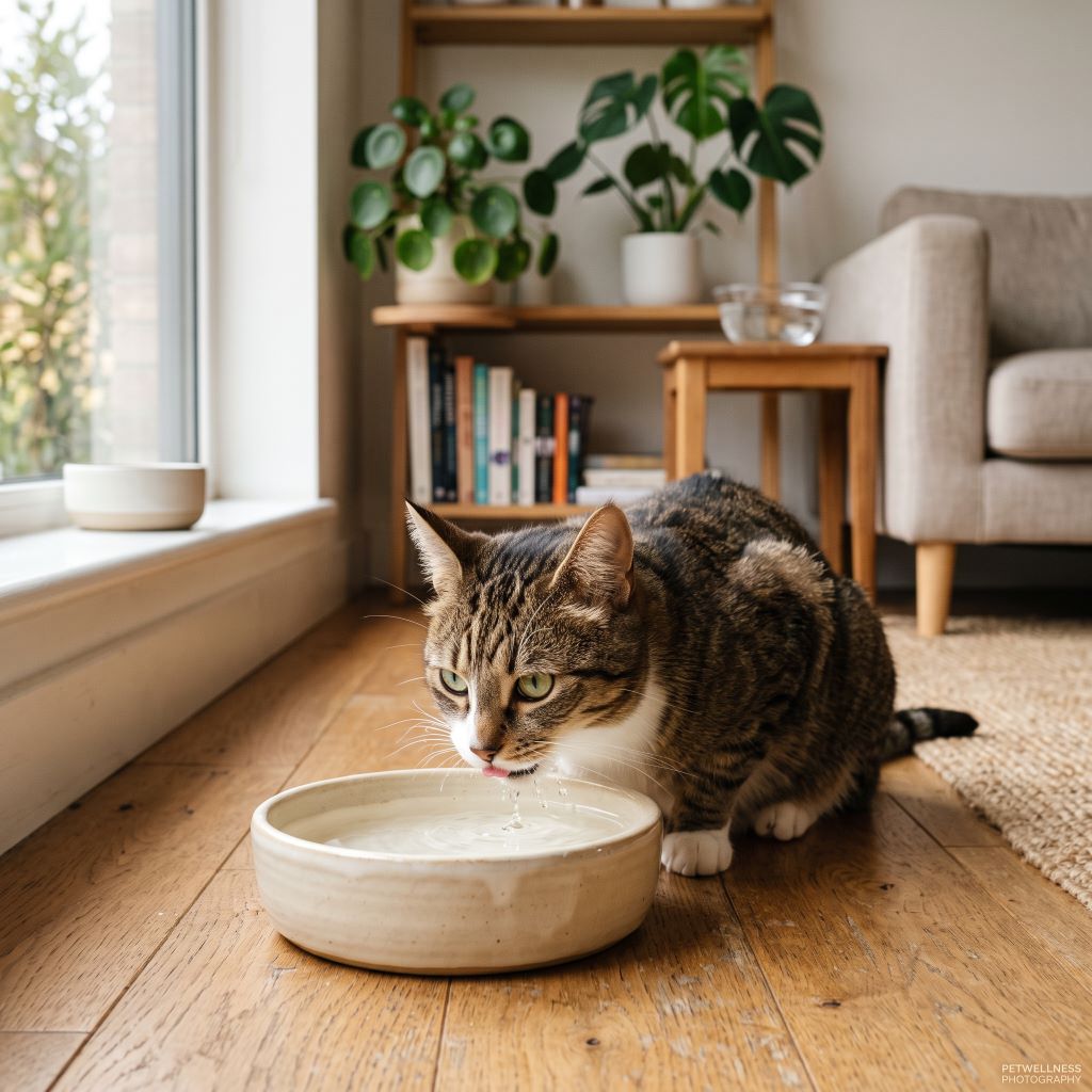 📸 Pequenas mudanças na distribuição dos potes podem tornar a água mais acessível e interessante para o gato.