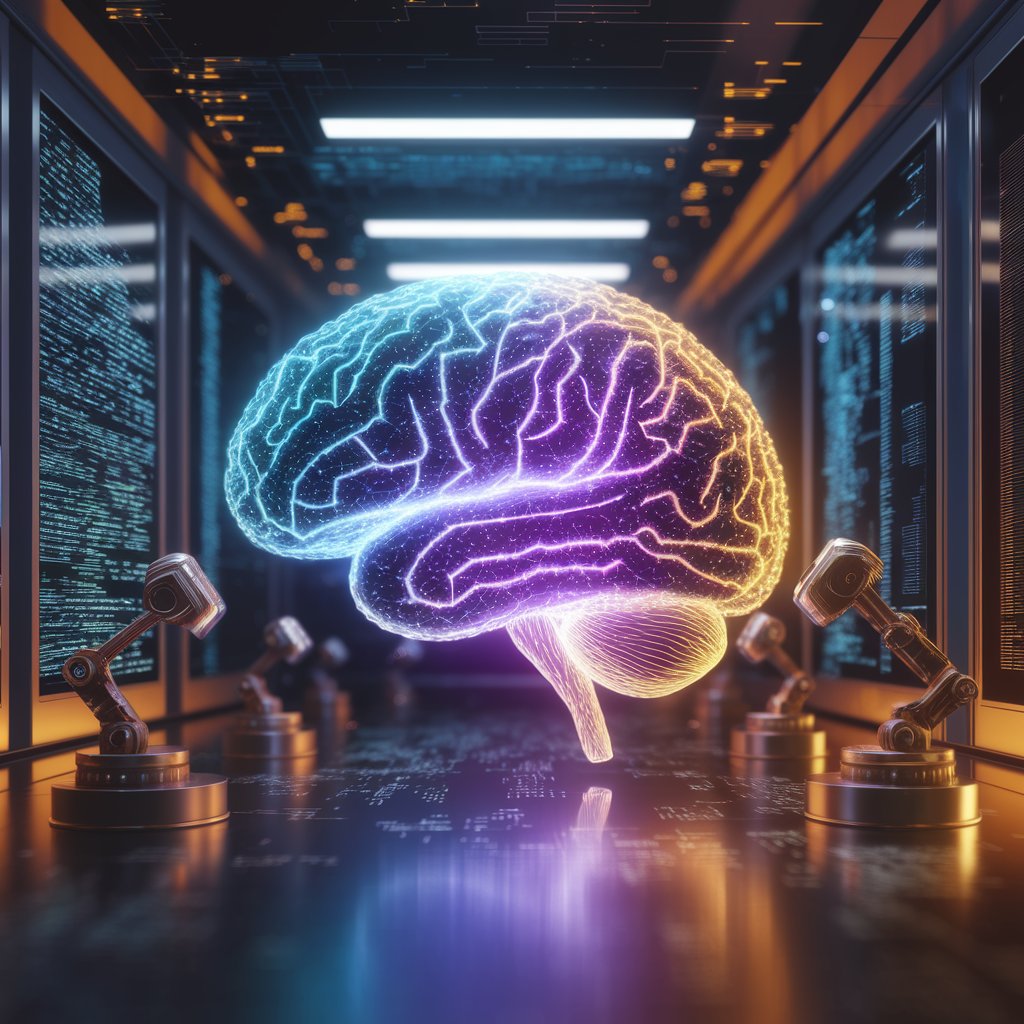 Um cérebro digital emergindo da tecnologia: o desafio de criar uma inteligência artificial realmente universal.