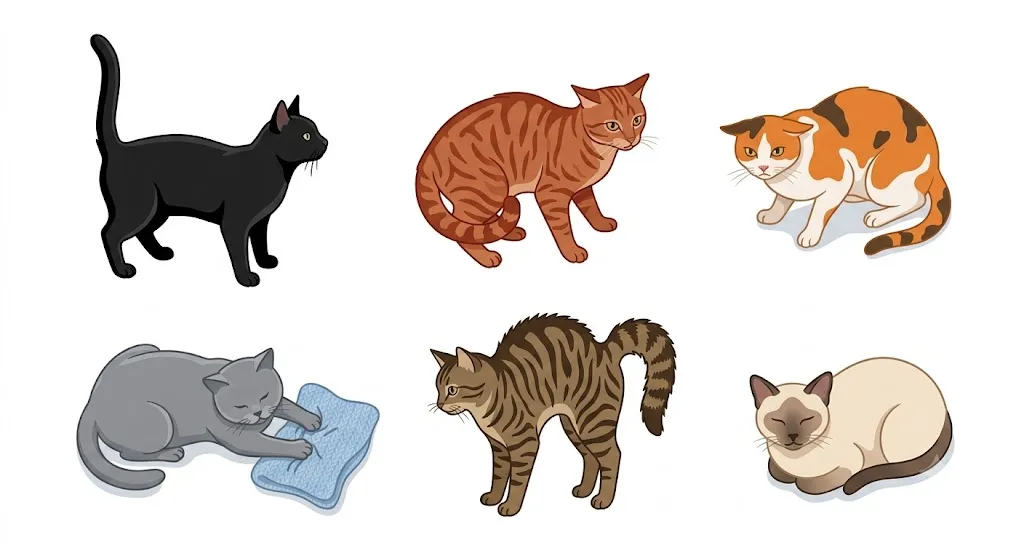 📸 Cada postura conta uma história diferente — aprender a ler o corpo do seu gato transforma a relação com ele.